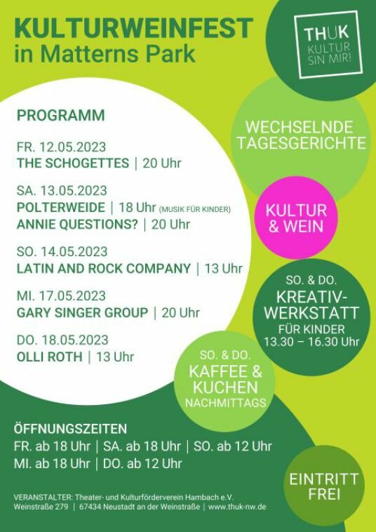 Programm Kulturweinfest in Matterns Park